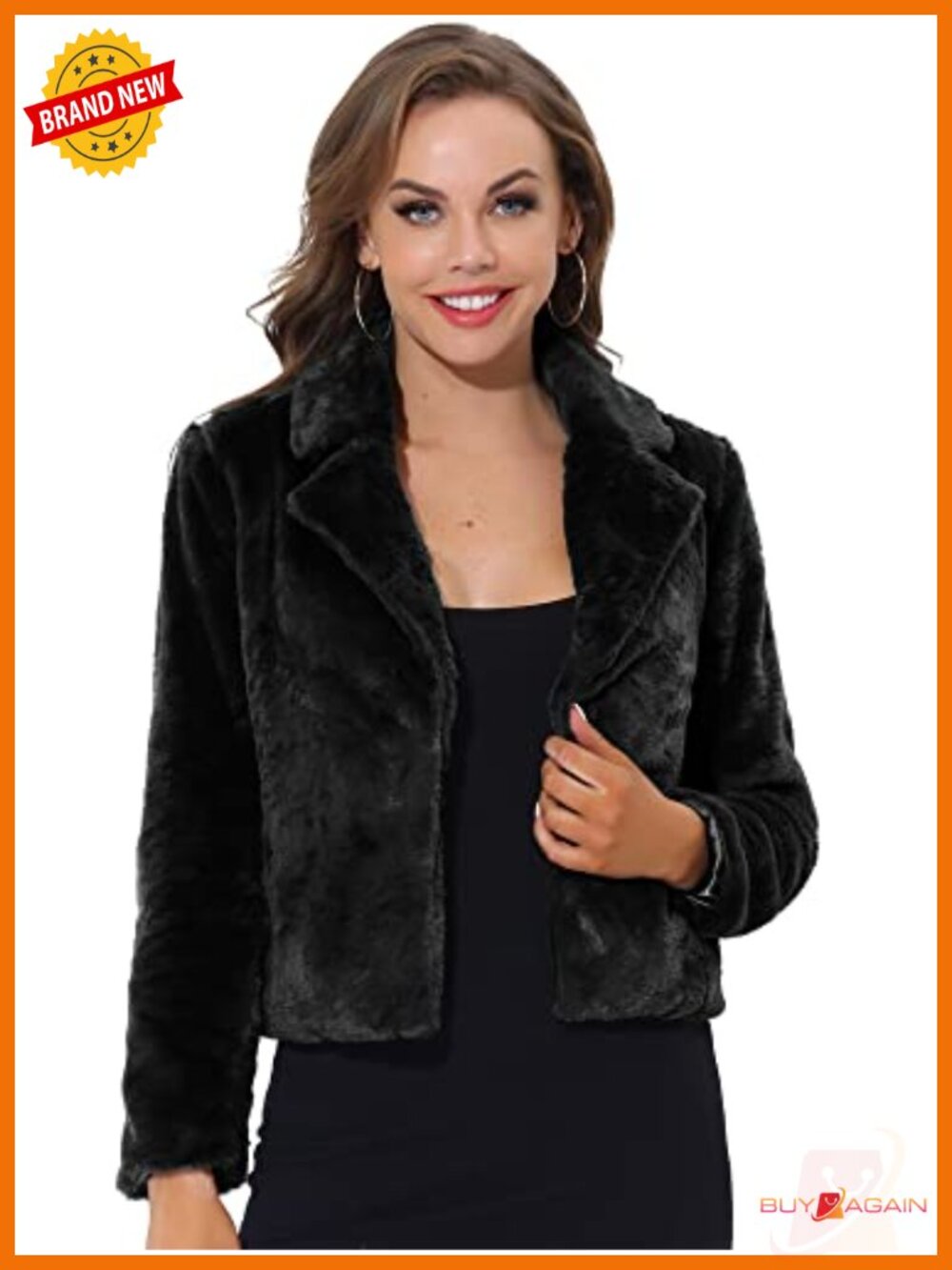 Faux Fur Cropped Jacket Lapel Winter Coat Outfit